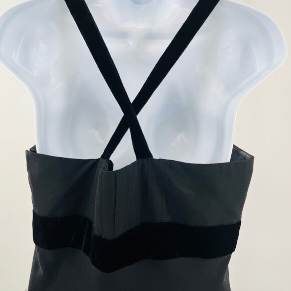 Nine West Black Silk Sleeveless Beaded Strappy Chiffon Cocktail Party Dress 10 - Picture 5 of 10